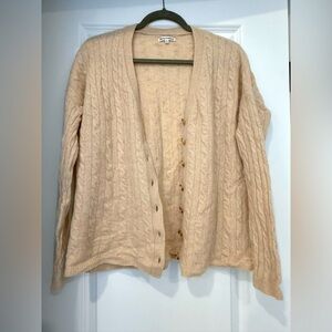 Reformation Cashmere Cardigan Sweater, XS, Tan/Beige